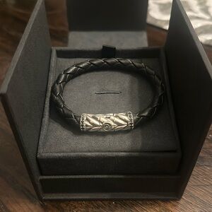 David Yurman Men's Chevron Bracelet with Black Diamonds